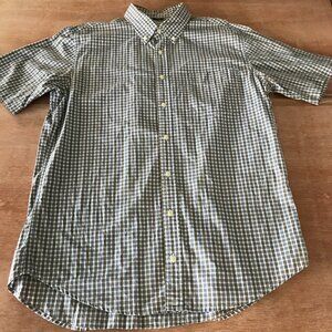 J. Crew Shirt Men L Tall Brown Plaid Button Down Pocket Short Sleeve Preppy